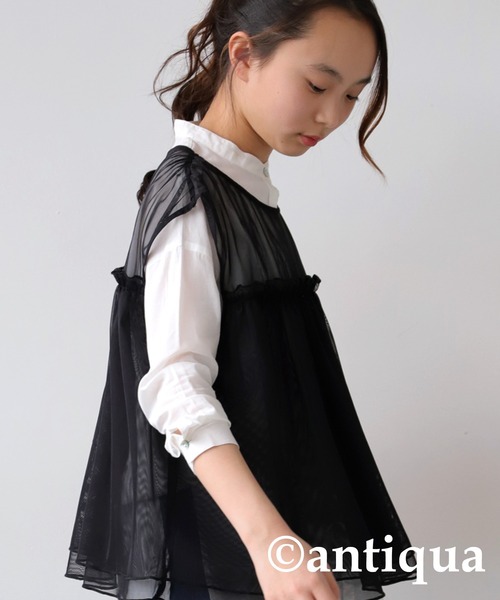antiqua（アンティカ）の「シアートップス（シャツ/ブラウス・キッズ・ブラック・M/S）」の18枚目の写真