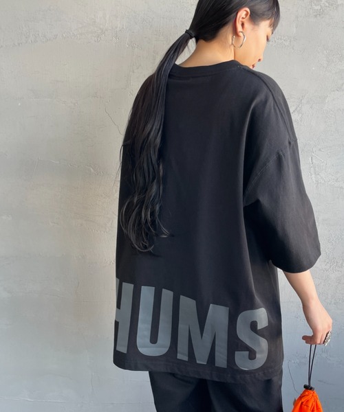 CHUMS（チャムス）の「[CHUMS/チャムス] オーバーサイズ チャムスロゴ バックプリントTシャツ（Tシャツ/カットソー・レディース・ホワイト/ブラック/グレイッシュベージュ/ブルーグリーン・M/L/XL）」の2枚目の写真
