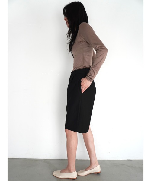 ENCIRCLE(エンサークル)の「【ENCIRCLE/エンサークル】One tuck shorts/ワンタックシショート(パンツ)(その他パンツ・レディース・ブラック/ベージュ・1/2)」の15枚目の写真