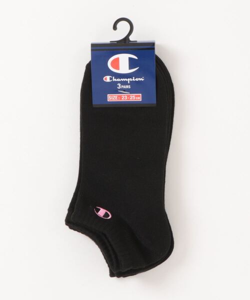 Champion（チャンピオン）の「【CHAMPION/チャンピオン】　WOMEN'S 3Pスニーカーインソックス　CWSCY401（ソックス/靴下・レディース・ホワイト/ブラック・SMALL）」の2枚目の写真