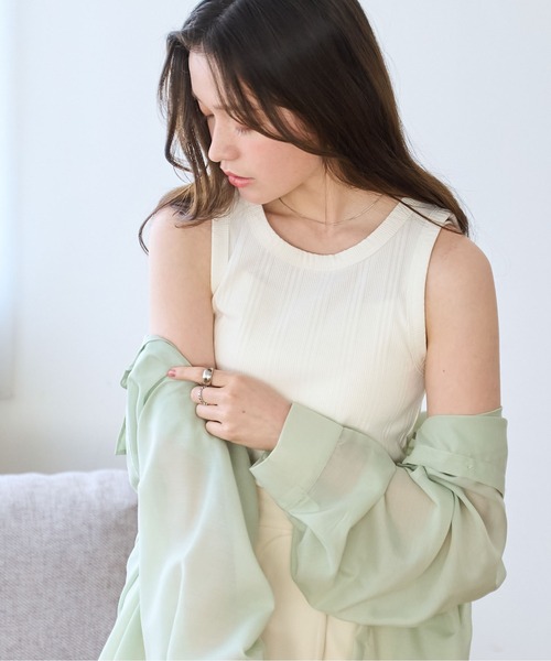 WEGO（ウィゴー）の「WEGO/シンプルタンク（タンクトップ・レディース・ホワイト/ブラック系その他5/ブラック/ホワイト系その他5・FREE）」の12枚目の写真