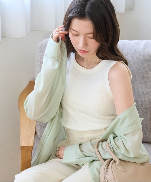 WEGO（ウィゴー）の「WEGO/シンプルタンク（タンクトップ・レディース・ホワイト/ブラック系その他5/ブラック/ホワイト系その他5・FREE）」の14枚目の写真