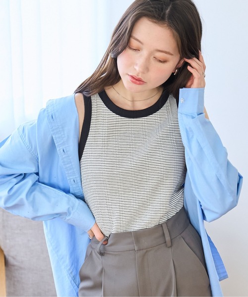 WEGO（ウィゴー）の「WEGO/シンプルタンク（タンクトップ・レディース・ホワイト/ブラック系その他5/ブラック/ホワイト系その他5・FREE）」の19枚目の写真