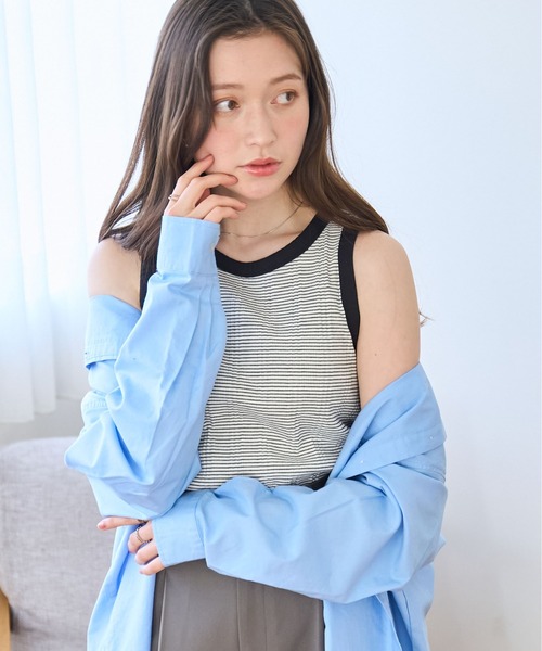 WEGO（ウィゴー）の「WEGO/シンプルタンク（タンクトップ・レディース・ホワイト/ブラック系その他5/ブラック/ホワイト系その他5・FREE）」の21枚目の写真