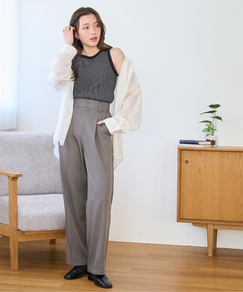 WEGO（ウィゴー）の「WEGO/シンプルタンク（タンクトップ・レディース・ホワイト/ブラック系その他5/ブラック/ホワイト系その他5・FREE）」の8枚目の写真