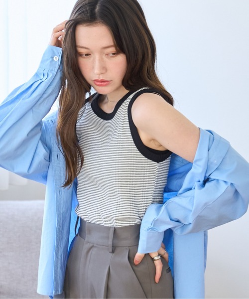 WEGO（ウィゴー）の「WEGO/シンプルタンク（タンクトップ・レディース・ホワイト/ブラック系その他5/ブラック/ホワイト系その他5・FREE）」の18枚目の写真