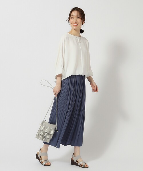 DRESKIP（ドレスキップ）の「◆【無理せずキレイ/イージーケア/UV】ビンテージドルマン7分袖ブラウス（シャツ/ブラウス・レディース・ライトイエロー系/ブラック/ライトベージュ/ブルー/オフホワイト/オレンジ・00）」の12枚目の写真