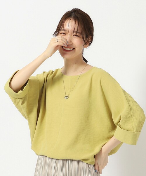 DRESKIP（ドレスキップ）の「◆【無理せずキレイ/イージーケア/UV】ビンテージドルマン7分袖ブラウス（シャツ/ブラウス・レディース・ライトイエロー系/ブラック/ライトベージュ/ブルー/オフホワイト/オレンジ・00）」の22枚目の写真