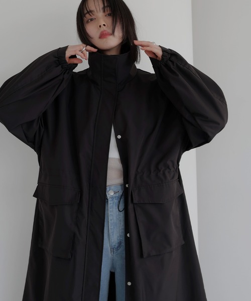 LIAN(リアン)の「スタンドモッズコート(モッズコート・レディース・アイボリー/ブラック/ベージュ・FREE)」の3枚目の写真