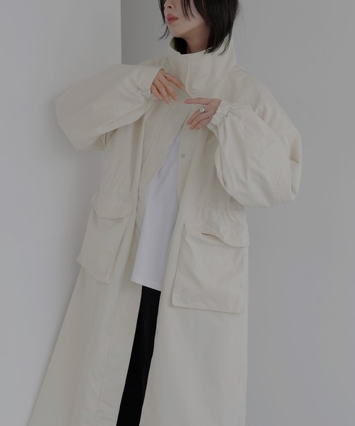 LIAN(リアン)の「スタンドモッズコート(モッズコート・レディース・アイボリー/ブラック/ベージュ・FREE)」の8枚目の写真