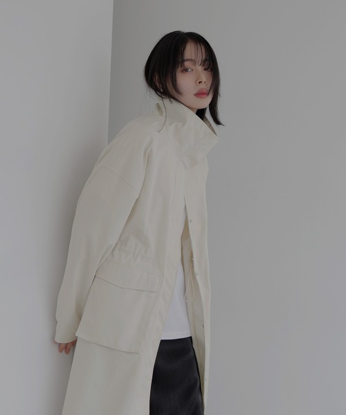 LIAN(リアン)の「スタンドモッズコート(モッズコート・レディース・アイボリー/ブラック/ベージュ・FREE)」の4枚目の写真