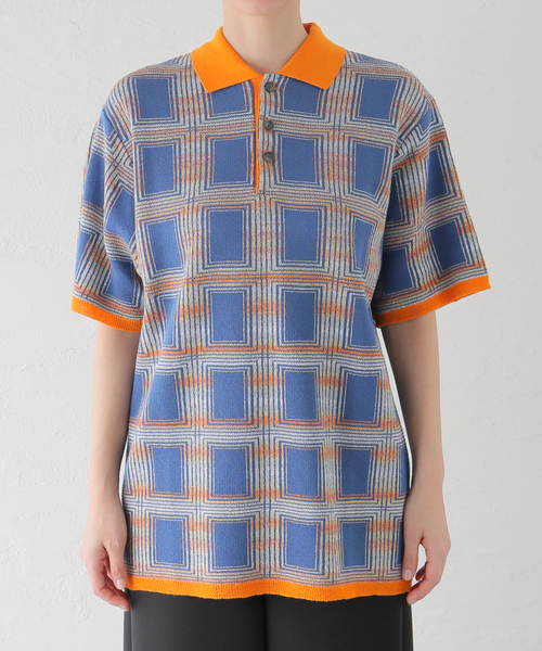トップス gim context ombre check knit poro gim context ombre check knit poro（Other Brands Polo Shirt