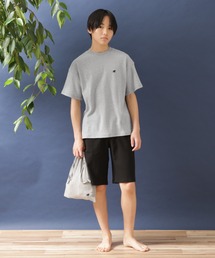 GLAZOS（グラソス）の「【収納袋付き】スムース・ワンポイント半袖ルームウェアセット（アンサンブル・メンズ）」