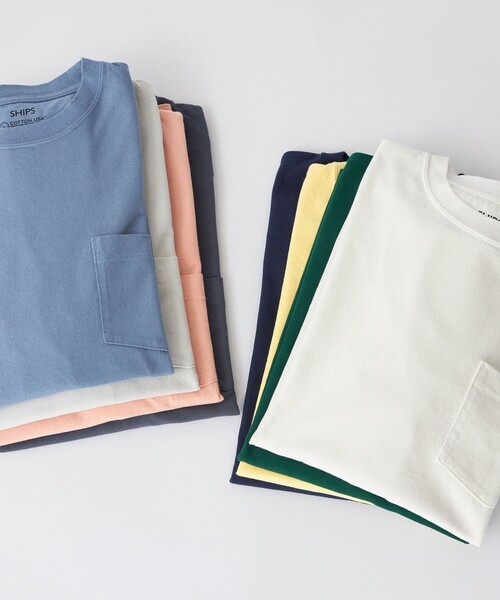 SHIPS(シップス)の「SHIPS: COTTON USA ポケット Tシャツ(Tシャツ/カットソー・メンズ・ライトブルー/クリーム/ピンク/グリーン/ライトグレー/ホワイト/ネイビー/ダークグレー・X-LARGE/LARGE/MEDIUM/SMALL)」の11枚目の写真