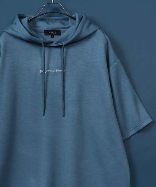 ANPAS（アンパス）の「ANPAS Ponte Fabric 1Point Embroidery Oversized Hoodie/ANPAS 別注 ポンチ ワンポイント刺繍 オーバーサイズ パーカー プチ刺繍 半袖パーカー（パーカー・メンズ・グレイッシュベージュ/ブラック/チャコール/グレー/オフホワイト/サックスブルー/ベージュ系その他/ブルー系その他/グレー系その他/ブラック系その他2/グレー系その他4/グレー系その他3/グレー系その他2/ベージュ系その他2/ブルー系その他2/ホワイト系その他2/ホワイト系その他/ブラック系その他・L/M）」の16枚目の写真