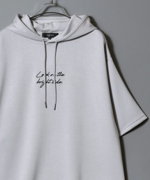 ANPAS（アンパス）の「ANPAS Ponte Fabric Embroidery Oversized Hoodie Tee/ANPAS 別注 接触冷感 ポンチ ワンポイント刺繍 オーバーサイズ Tパーカー 半袖 フーディー メンズ レディース（パーカー）」