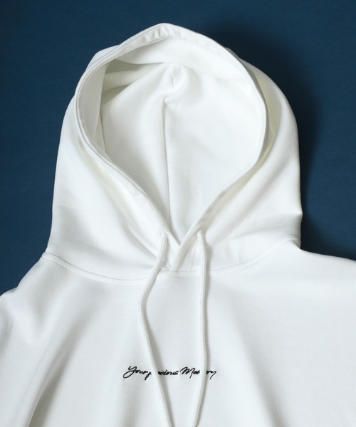 ANPAS（アンパス）の「ANPAS Ponte Fabric 1Point Embroidery Oversized Hoodie/ANPAS 別注 ポンチ ワンポイント刺繍 オーバーサイズ パーカー プチ刺繍 半袖パーカー（パーカー・メンズ・グレイッシュベージュ/ブラック/チャコール/グレー/オフホワイト/サックスブルー/ベージュ系その他/ブルー系その他/グレー系その他/ブラック系その他2/グレー系その他4/グレー系その他3/グレー系その他2/ベージュ系その他2/ブルー系その他2/ホワイト系その他2/ホワイト系その他/ブラック系その他・L/M）」の19枚目の写真