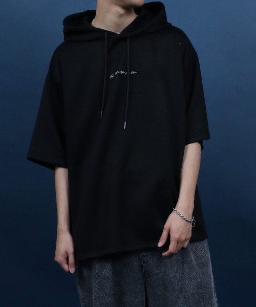 ANPAS（アンパス）の「ANPAS Ponte Fabric 1Point Embroidery Oversized Hoodie/ANPAS 別注 ポンチ ワンポイント刺繍 オーバーサイズ パーカー プチ刺繍 半袖パーカー（パーカー・メンズ・グレイッシュベージュ/ブラック/チャコール/グレー/オフホワイト/サックスブルー/ベージュ系その他/ブルー系その他/グレー系その他/ブラック系その他2/グレー系その他4/グレー系その他3/グレー系その他2/ベージュ系その他2/ブルー系その他2/ホワイト系その他2/ホワイト系その他/ブラック系その他・L/M）」の22枚目の写真