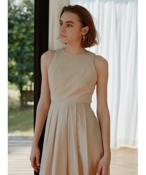 LIBJOIE（リブジョア）の「オーガンジーフレアタックワンピース（ワンピース・レディース・アイボリー/ブラック/ベージュ・S/M）」の13枚目の写真