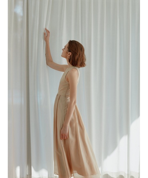 LIBJOIE（リブジョア）の「オーガンジーフレアタックワンピース（ワンピース・レディース・アイボリー/ブラック/ベージュ・S/M）」の17枚目の写真