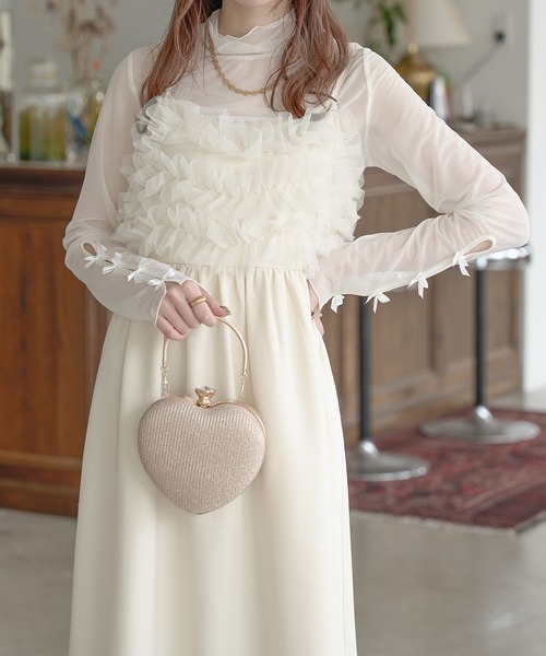 Ambre Neige(アンブルネージュ)の「チュールフレアキャミワンピース/【WEB/EC限定商品】(ワンピース・レディース・アイボリー/ブラック/チャコールグレー/ベージュ・FREE)」の16枚目の写真