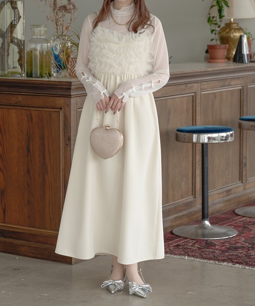 Ambre Neige(アンブルネージュ)の「チュールフレアキャミワンピース/【WEB/EC限定商品】(ワンピース・レディース・アイボリー/ブラック/チャコールグレー/ベージュ・FREE)」の17枚目の写真