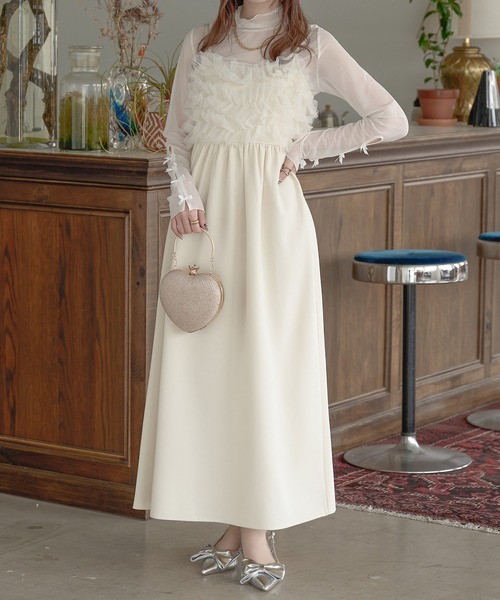 Ambre Neige(アンブルネージュ)の「チュールフレアキャミワンピース/【WEB/EC限定商品】(ワンピース・レディース・アイボリー/ブラック/チャコールグレー/ベージュ・FREE)」の18枚目の写真