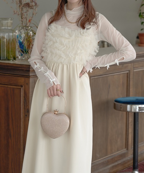 Ambre Neige(アンブルネージュ)の「チュールフレアキャミワンピース/【WEB/EC限定商品】(ワンピース・レディース・アイボリー/ブラック/チャコールグレー/ベージュ・FREE)」の15枚目の写真