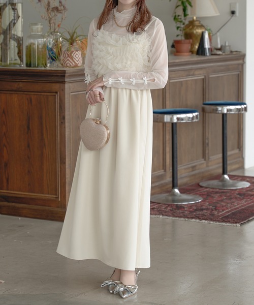 Ambre Neige(アンブルネージュ)の「チュールフレアキャミワンピース/【WEB/EC限定商品】(ワンピース・レディース・アイボリー/ブラック/チャコールグレー/ベージュ・FREE)」の20枚目の写真
