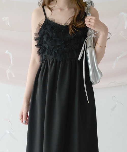 Ambre Neige(アンブルネージュ)の「チュールフレアキャミワンピース/【WEB/EC限定商品】(ワンピース・レディース・アイボリー/ブラック/チャコールグレー/ベージュ・FREE)」の8枚目の写真