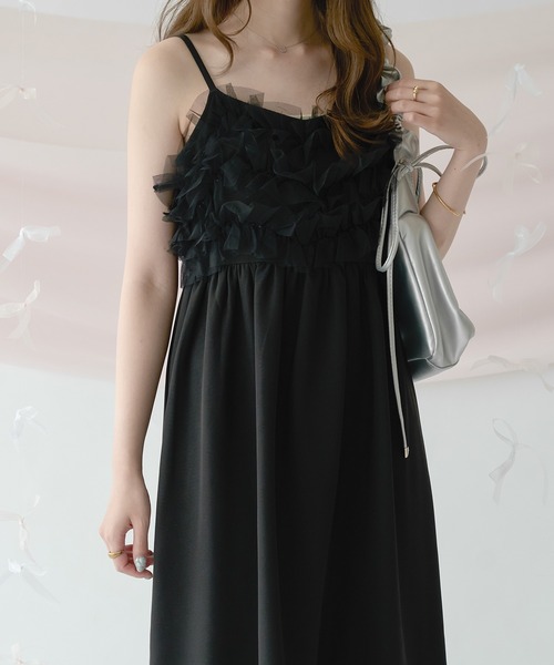 Ambre Neige(アンブルネージュ)の「チュールフレアキャミワンピース/【WEB/EC限定商品】(ワンピース・レディース・アイボリー/ブラック/チャコールグレー/ベージュ・FREE)」の7枚目の写真