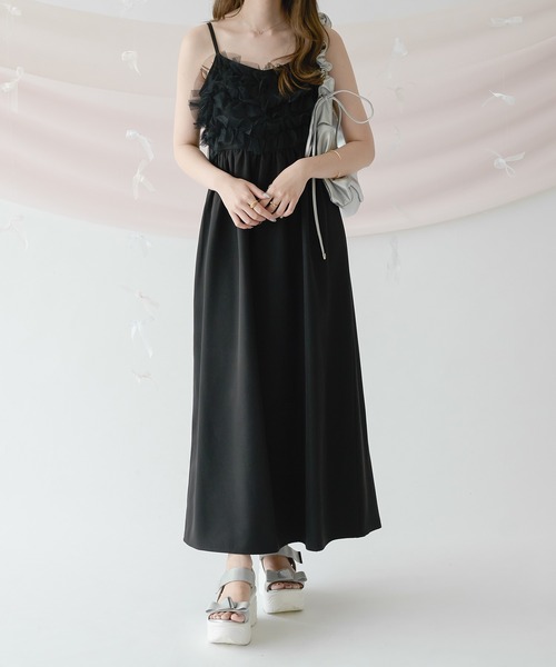 Ambre Neige(アンブルネージュ)の「チュールフレアキャミワンピース/【WEB/EC限定商品】(ワンピース・レディース・アイボリー/ブラック/チャコールグレー/ベージュ・FREE)」の6枚目の写真