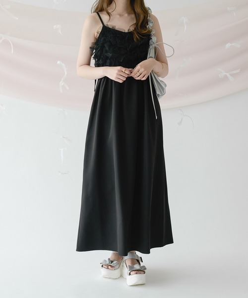 Ambre Neige(アンブルネージュ)の「チュールフレアキャミワンピース/【WEB/EC限定商品】(ワンピース・レディース・アイボリー/ブラック/チャコールグレー/ベージュ・FREE)」の5枚目の写真