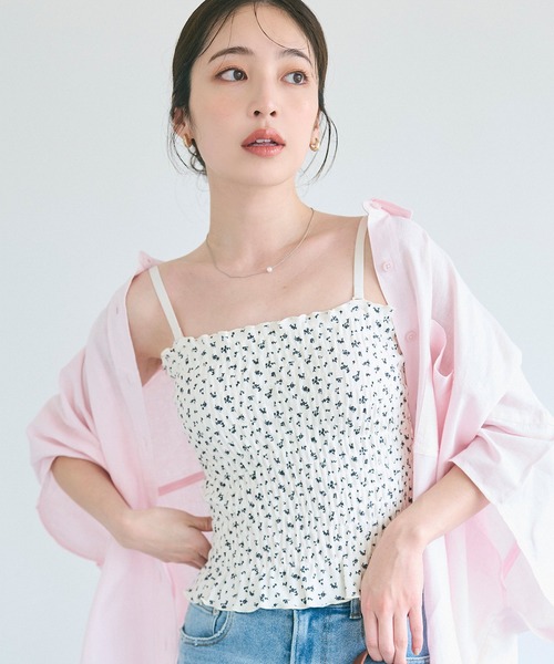 カップ付きシャーリングキャミ[外で着られるブラトップスOUT BRA