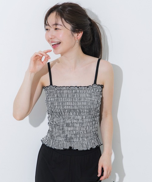 coca（coca）（コカ）の「＼新色追加／カップ付きシャーリングキャミ[外で着られるブラトップスOUT BRA]（キャミソール・レディース・アイボリー/ライトベージュ/ブラック/レッド/A/チャコール/ライトピンク/ブラウン/B/ベージュ/C/ラベンダー/グレー/ダークブラウン/D・S/M/L）」の15枚目の写真