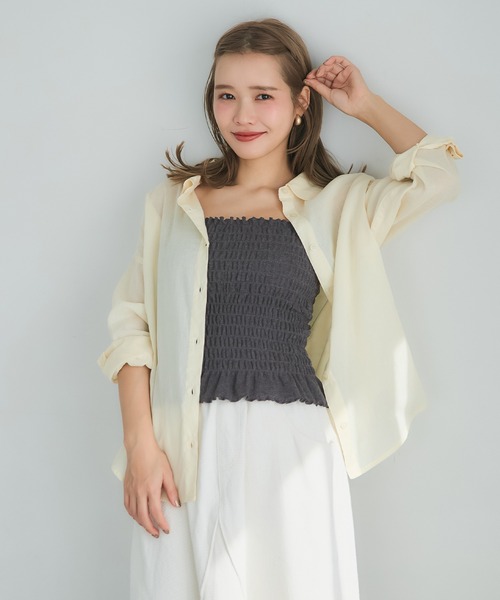 coca（coca）（コカ）の「カップ付きシャーリングキャミ[外で着られるブラトップスOUT BRA]（キャミソール・レディース・アイボリー/ライトベージュ/ブラック/レッド/A/チャコール/ライトピンク/ブラウン/B・S/M/L）」の16枚目の写真