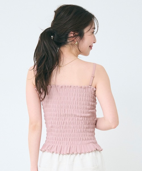 カップ付きシャーリングキャミ[外で着られるブラトップスOUT BRA