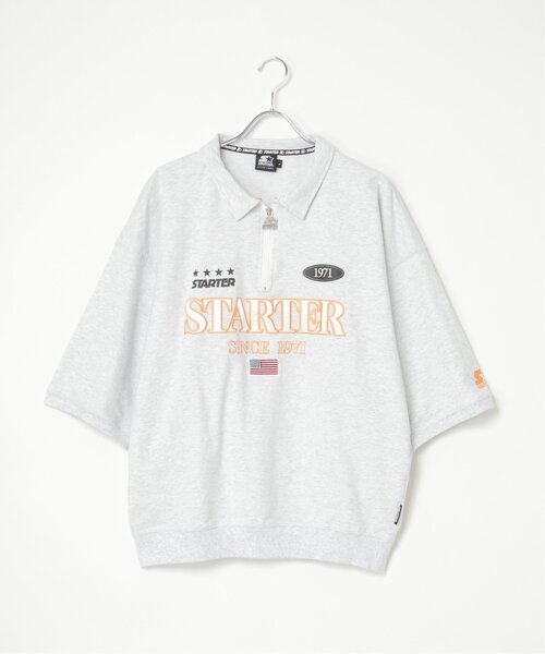 STARTER BLACK LABEL（スターターブラックレーベル）の「STARTER BLACK LABEL スターターブラックレーベル ハーフジップTシャツ（Tシャツ/カットソー・メンズ・ブラック/オフホワイト/ブルー・M/L/LL）」の8枚目の写真