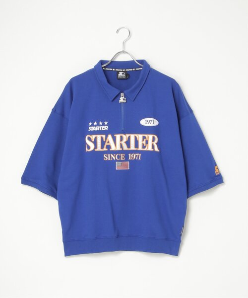 STARTER BLACK LABEL（スターターブラックレーベル）の「STARTER BLACK LABEL スターターブラックレーベル ハーフジップTシャツ（Tシャツ/カットソー・メンズ・ブラック/オフホワイト/ブルー・M/L/LL）」の9枚目の写真