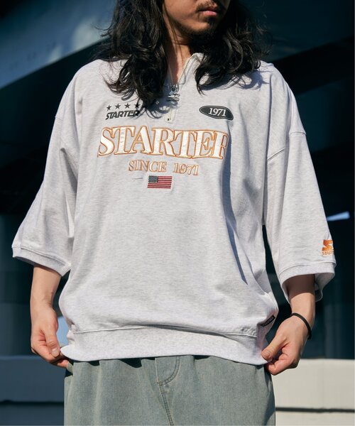 STARTER BLACK LABEL（スターターブラックレーベル）の「STARTER BLACK LABEL スターターブラックレーベル ハーフジップTシャツ（Tシャツ/カットソー・メンズ・ブラック/オフホワイト/ブルー・M/L/LL）」の11枚目の写真