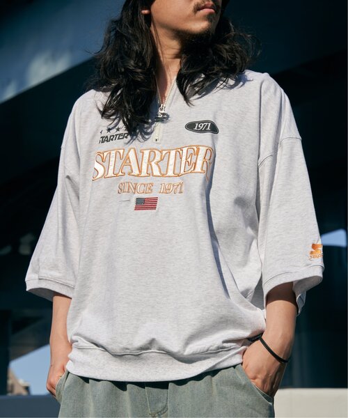 STARTER BLACK LABEL（スターターブラックレーベル）の「STARTER BLACK LABEL スターターブラックレーベル ハーフジップTシャツ（Tシャツ/カットソー・メンズ・ブラック/オフホワイト/ブルー・M/L/LL）」の12枚目の写真