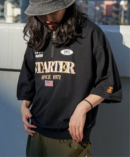 STARTER BLACK LABEL（スターターブラックレーベル）の「STARTER BLACK LABEL スターターブラックレーベル ハーフジップTシャツ（Tシャツ/カットソー・メンズ・ブラック/オフホワイト/ブルー・M/L/LL）」の17枚目の写真