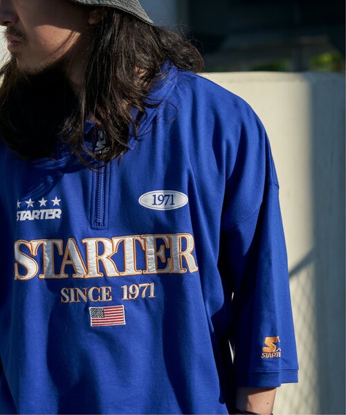 STARTER BLACK LABEL（スターターブラックレーベル）の「STARTER BLACK LABEL スターターブラックレーベル ハーフジップTシャツ（Tシャツ/カットソー・メンズ・ブラック/オフホワイト/ブルー・M/L/LL）」の20枚目の写真