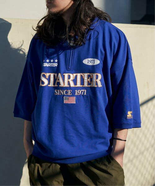 STARTER BLACK LABEL（スターターブラックレーベル）の「STARTER BLACK LABEL スターターブラックレーベル ハーフジップTシャツ（Tシャツ/カットソー・メンズ・ブラック/オフホワイト/ブルー・M/L/LL）」の21枚目の写真