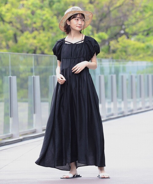 Rey BEAMS ワンピース　ブラック Ray BEAMS（レイビームス）の「Ray BEAMS / バック クロス