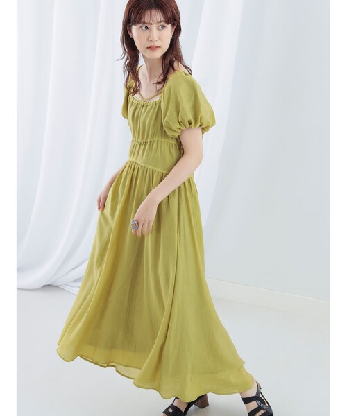 Ray BEAMS(レイビームス)の「Ray BEAMS / バック クロス スクエアネック ワンピース(ワンピース・レディース・ブラック/イエロー系その他5・0/1)」の17枚目の写真