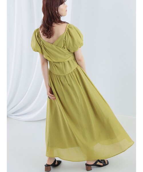 Ray BEAMS(レイビームス)の「Ray BEAMS / バック クロス スクエアネック ワンピース(ワンピース・レディース・ブラック/イエロー系その他5・0/1)」の20枚目の写真