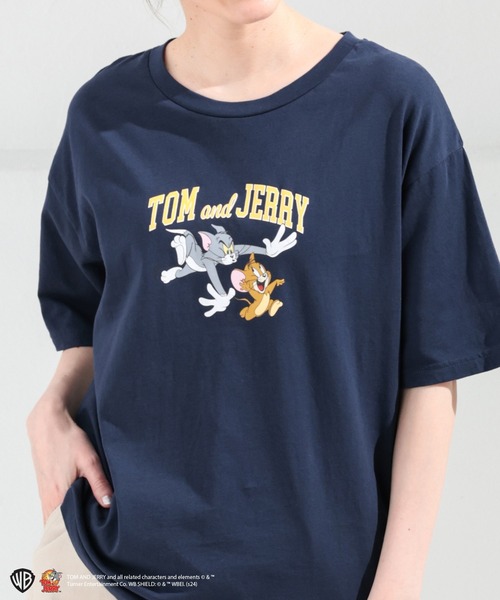 Honeys(ハニーズ)の「トムとジェリー/Tシャツ(Tシャツ/カットソー・レディース・ホワイト/レッド/グリーン/スミクロ/ネイビー・S/M/L/LL)」の4枚目の写真