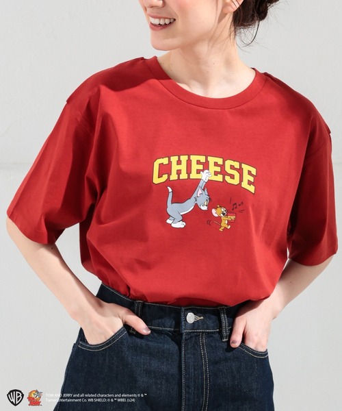 Honeys(ハニーズ)の「トムとジェリー/Tシャツ(Tシャツ/カットソー・レディース・ホワイト/レッド/グリーン/スミクロ/ネイビー・S/M/L/LL)」の5枚目の写真