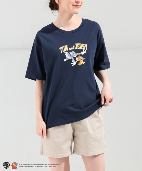 Honeys(ハニーズ)の「トムとジェリー/Tシャツ(Tシャツ/カットソー・レディース・ホワイト/レッド/グリーン/スミクロ/ネイビー・S/M/L/LL)」の6枚目の写真